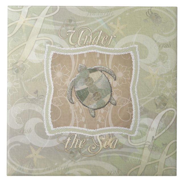 Azulejo De Cerámica Bajo el mar (Frente)