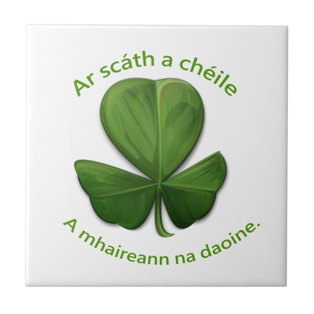 Azulejo De Cerámica Bajo el refugio del otro, la gente sobrevive (Frente)