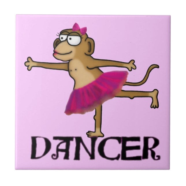 Azulejo De Cerámica Ballet de mono (Frente)