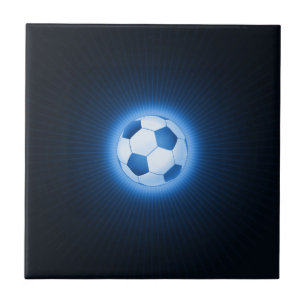 Azulejo De Cerámica Balón de fútbol azul (fútbol)