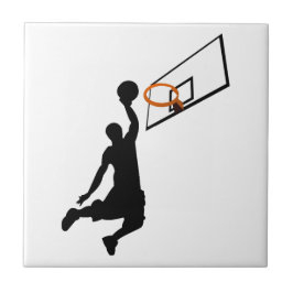 Azulejo De Cerámica Baloncestista Silhouette Slam Dunk