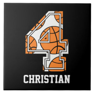 Azulejo De Cerámica Baloncesto personalizado número 4