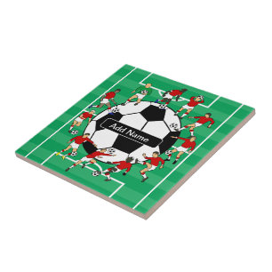 Azulejo De Cerámica Baloncesto y jugadores de fútbol personalizados