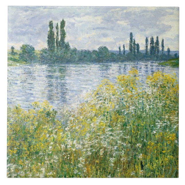 Azulejo De Cerámica Bancos de Claude Monet el | del Sena, Vetheuil, (Frente)