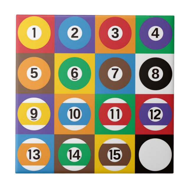 Azulejo De Cerámica Bandejas de billar de arte pop (Frente)