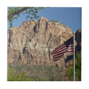 Azulejo De Cerámica Bandera Americana en el Parque Nacional Zion I