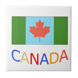 Azulejo De Cerámica Bandera artística de Canadá patriotismo. Día de Ca