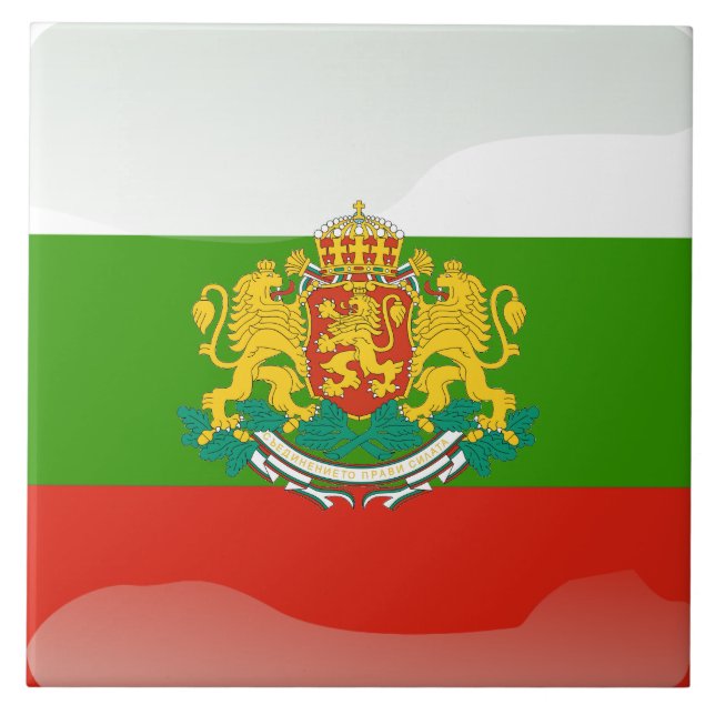 Azulejo De Cerámica Bandera búlgara (Frente)