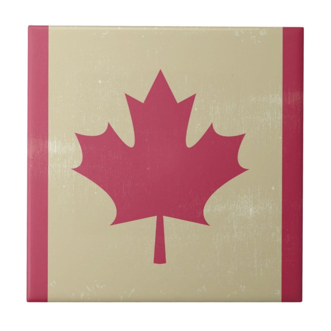 Azulejo De Cerámica bandera canadiana (Frente)