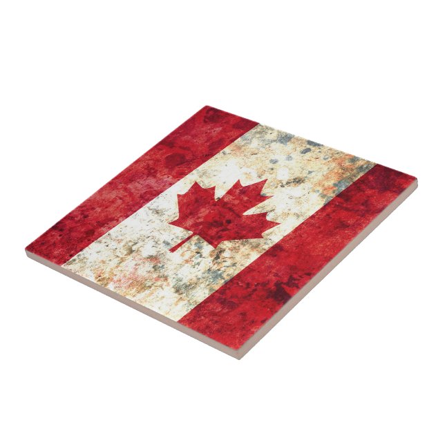 Azulejo De Cerámica Bandera canadiense (Lado)