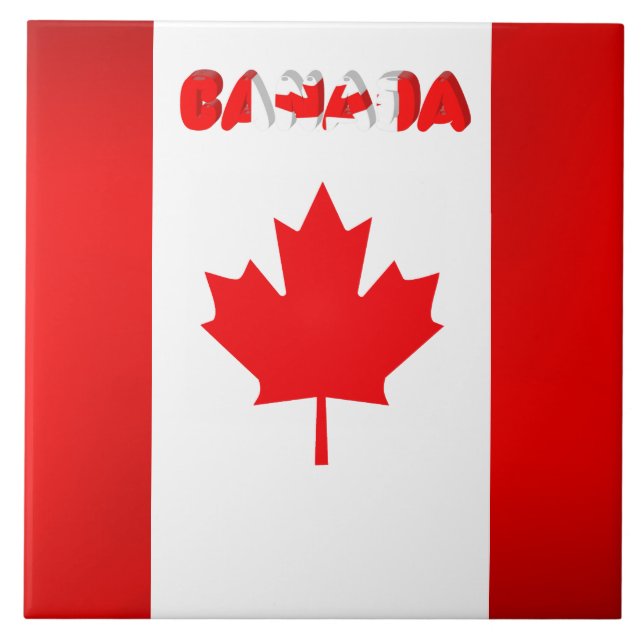 Azulejo De Cerámica Bandera canadiense (Frente)
