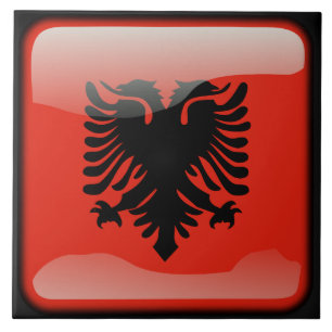 Azulejo De Cerámica Bandera de Albania