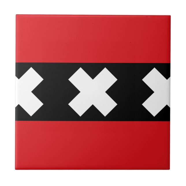 Azulejo De Cerámica Bandera de Ámsterdam (Frente)