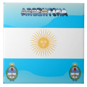 Azulejo De Cerámica Bandera de Argentina