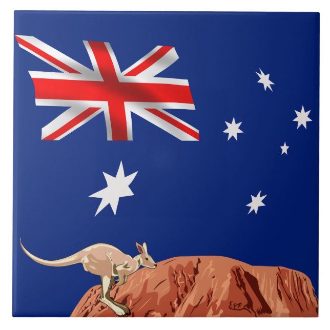 Azulejo De Cerámica Bandera de Australia (Frente)