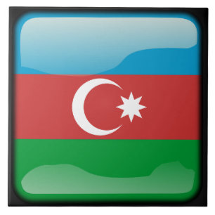 Azulejo De Cerámica Bandera de Azerbaiyán