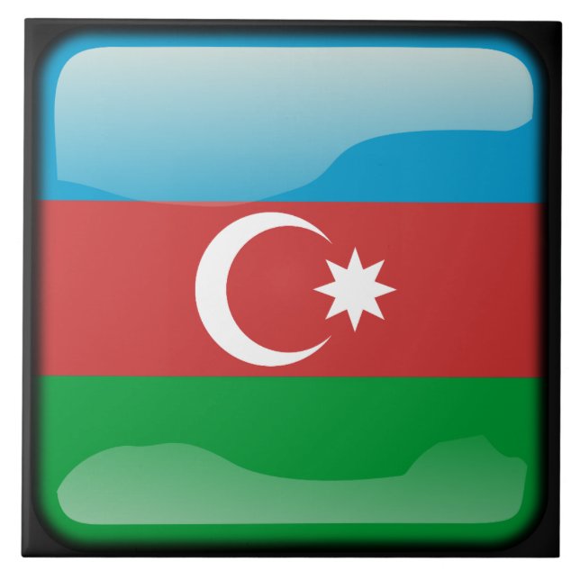 Azulejo De Cerámica Bandera de Azerbaiyán (Frente)