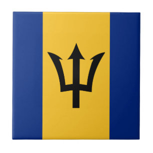 Azulejo De Cerámica Bandera de Barbados