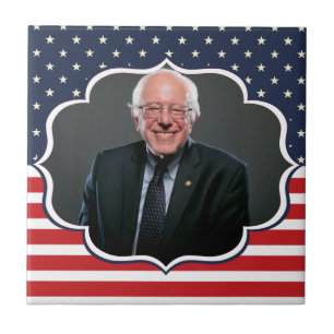 Azulejo De Cerámica bandera de bernie sanders