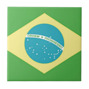Azulejo De Cerámica Bandera de Brasil
