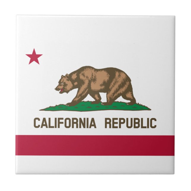 Azulejo De Cerámica Bandera de California (Frente)