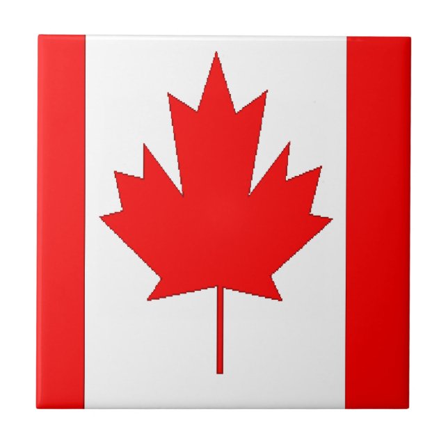 Azulejo De Cerámica Bandera de Canadá (Frente)