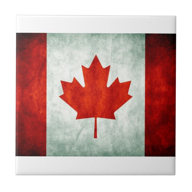 Azulejo De Cerámica Bandera de Canadá con problemas (Frente)