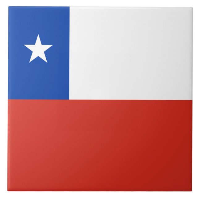 Azulejo De Cerámica Bandera de Chile (Frente)