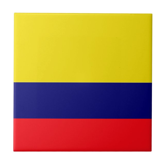 Azulejo De Cerámica Bandera de Colombia (Frente)
