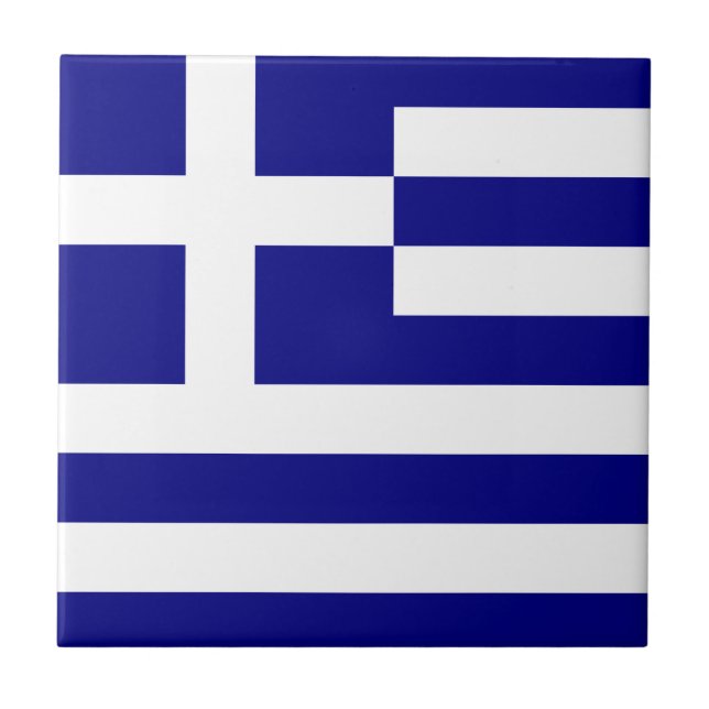 Azulejo De Cerámica Bandera de Grecia (Frente)