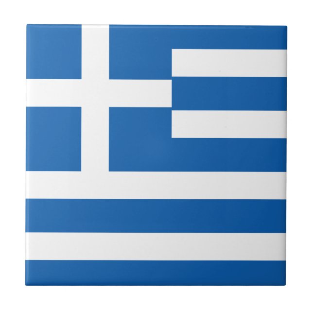 Azulejo De Cerámica Bandera de Grecia (Frente)