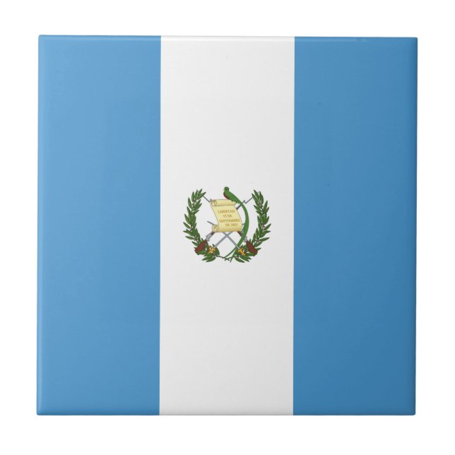 Azulejo De Cerámica Bandera de Guatemala (Frente)