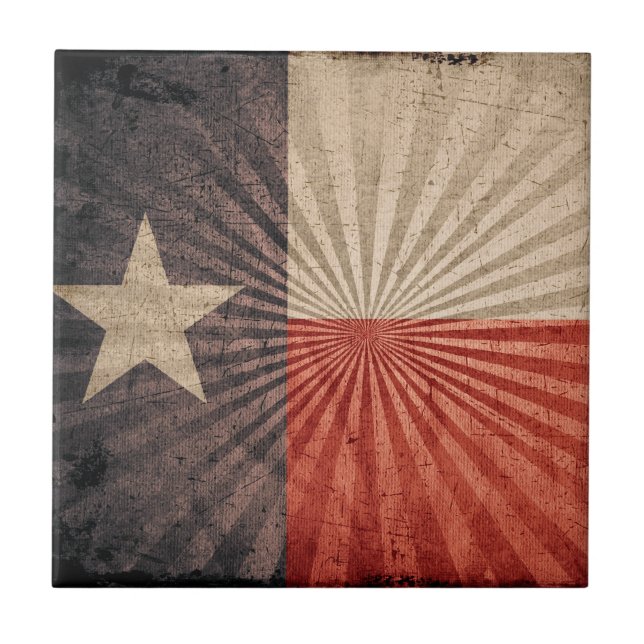 Azulejo De Cerámica Bandera de Guay Grunge Texas (Frente)