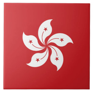 Azulejo De Cerámica Bandera de Hong Kong