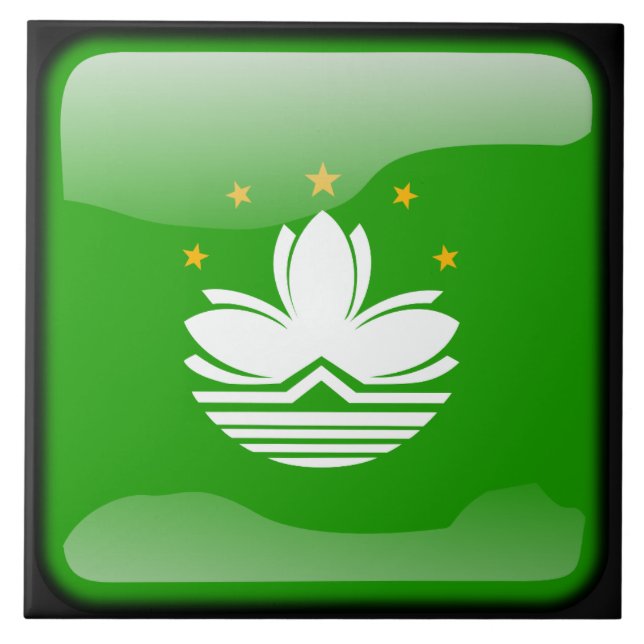 Azulejo De Cerámica Bandera de Macao (Frente)