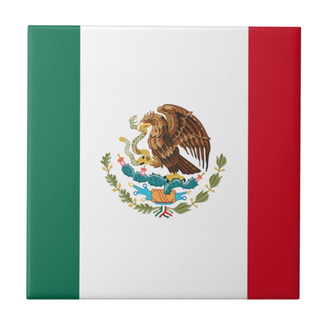 Azulejo De Cerámica Bandera de México (Frente)