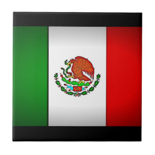 Azulejo De Cerámica Bandera de México estilizada