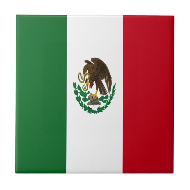 Azulejo De Cerámica Bandera de México Patriótico (Frente)