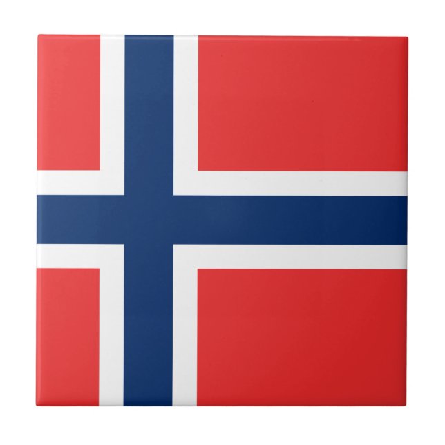 Azulejo De Cerámica Bandera de Noruega (Frente)