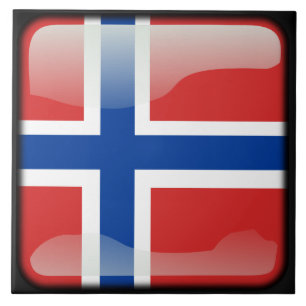 Azulejo De Cerámica Bandera de Noruega