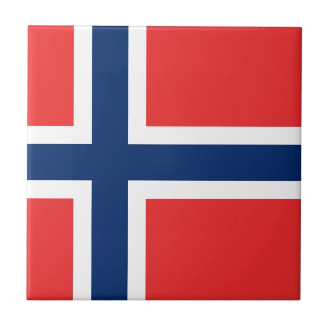 Azulejo De Cerámica Bandera de Noruega (Frente)