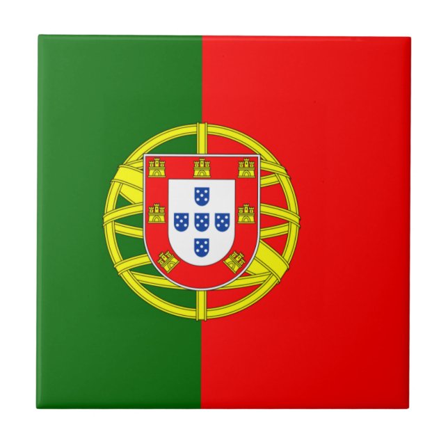 Azulejo De Cerámica Bandera de Portugal Tile cerámico (Frente)