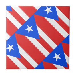 Azulejo De Cerámica Bandera de Puerto Rico