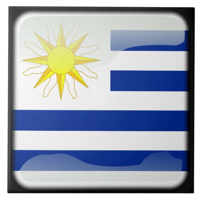 Azulejo De Cerámica Bandera de Uruguay (Frente)