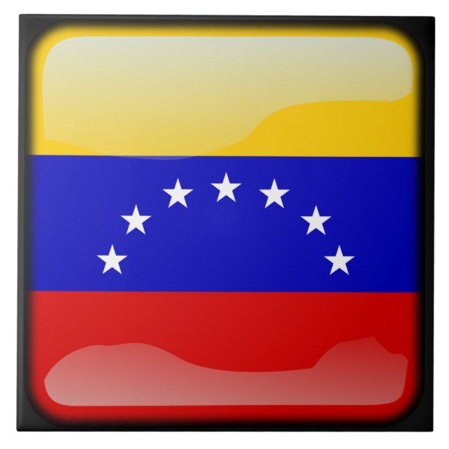 Azulejo De Cerámica Bandera de Venezuela (Frente)