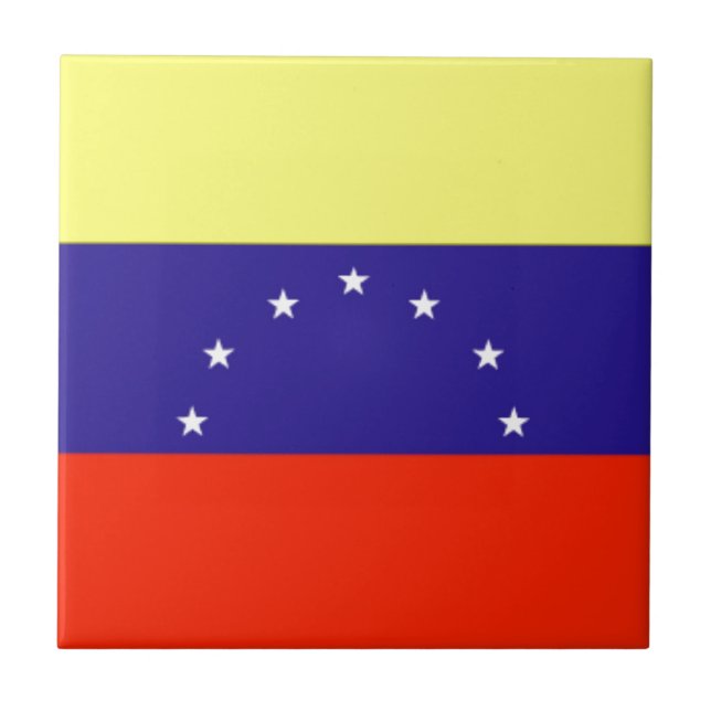 Azulejo De Cerámica Bandera de Venezuela (Frente)
