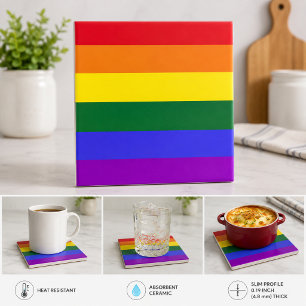Azulejo De Cerámica Bandera del arcoíris del Orgullo LGBT