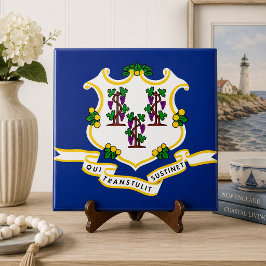 Azulejo De Cerámica Bandera del estado de Connecticut