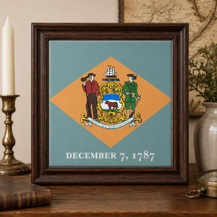 Azulejo De Cerámica Bandera del Estado de Delaware