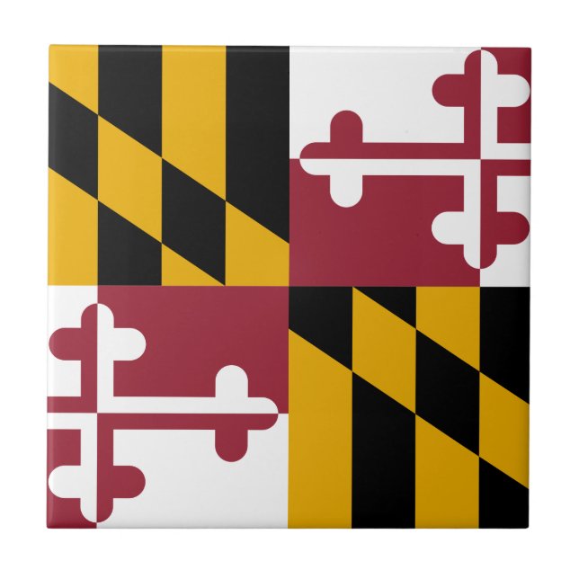 Azulejo De Cerámica Bandera del Estado de Maryland (Frente)